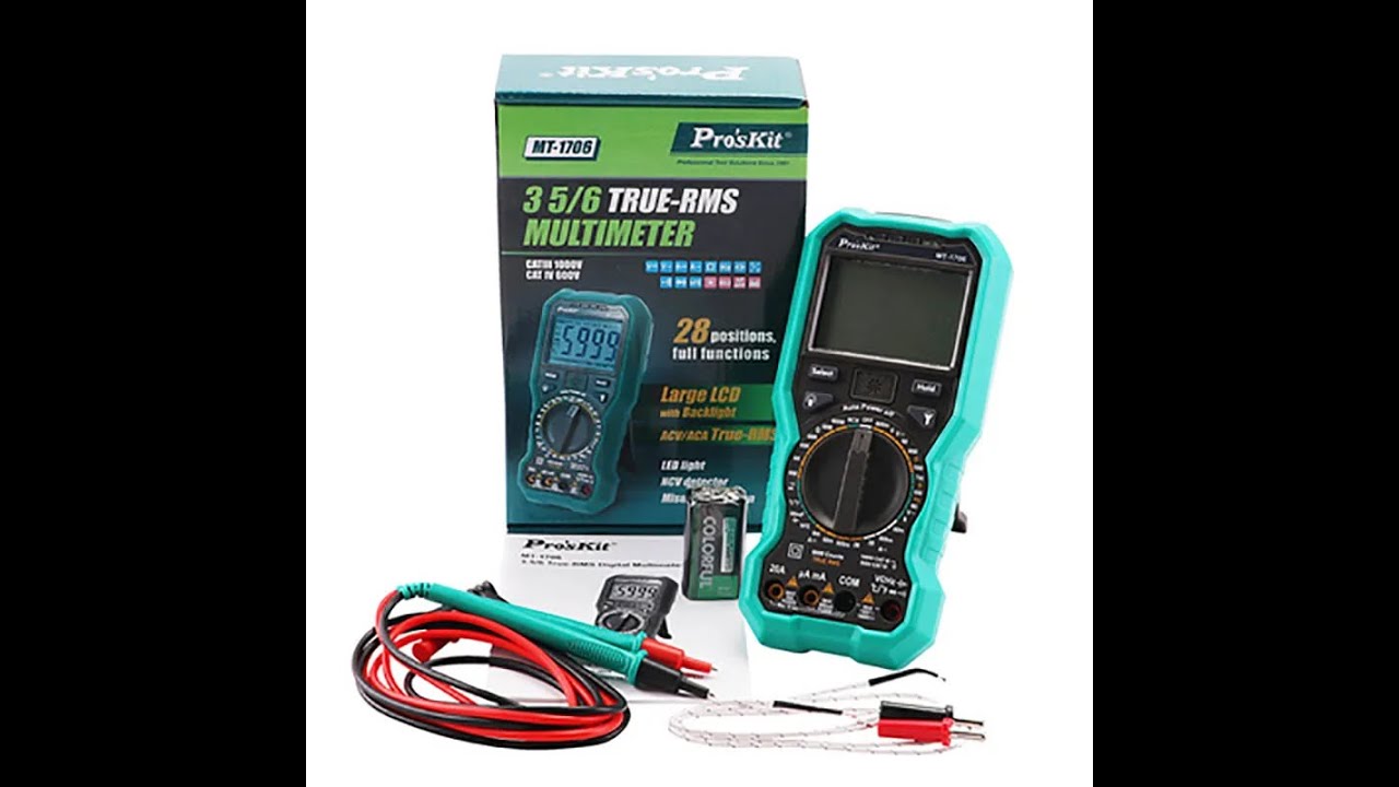 Multimetro Digital Tester 3-5/6 True Rms Proskit Mt-1706