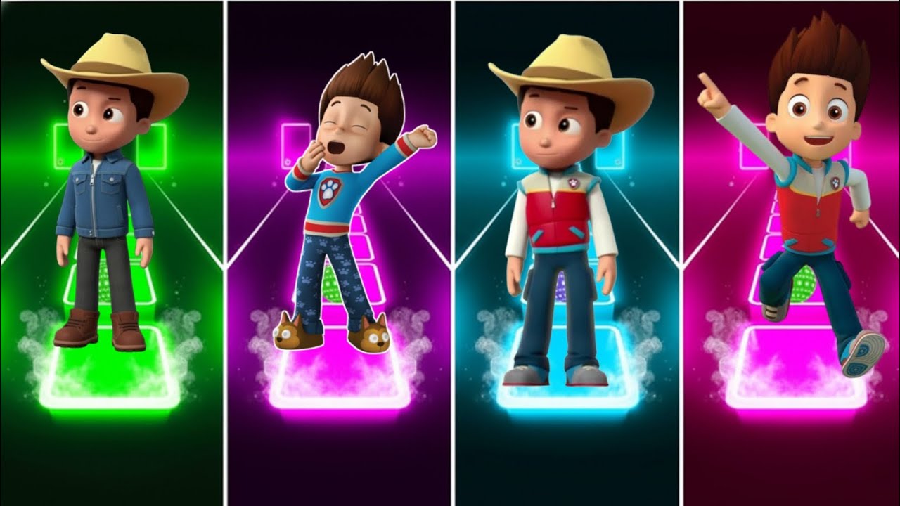 Paw Patrol Ryder VS Rubble Paw Patrol VS Paw Patrol VS Marshall - Tiles Hop EDM Rush