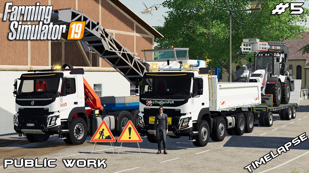 Removing old asphalt w/ MrsTheCamPeR | Public Work Stappenbach | Farming Simulator 19 | Episode 5