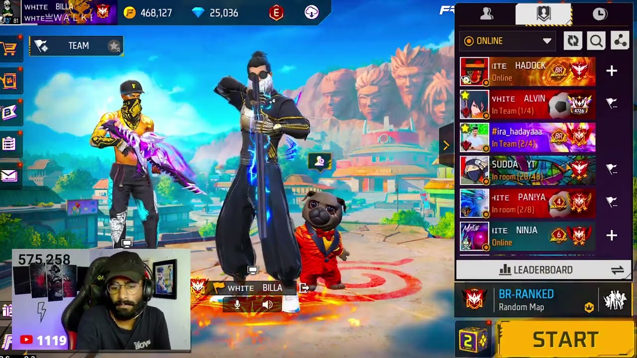 වුකෝලා ගමුද - BILLA LIVE -  GARENA FREE FIRE LIVE STREAM - RUSH GAMEPLAY #freefire #live
