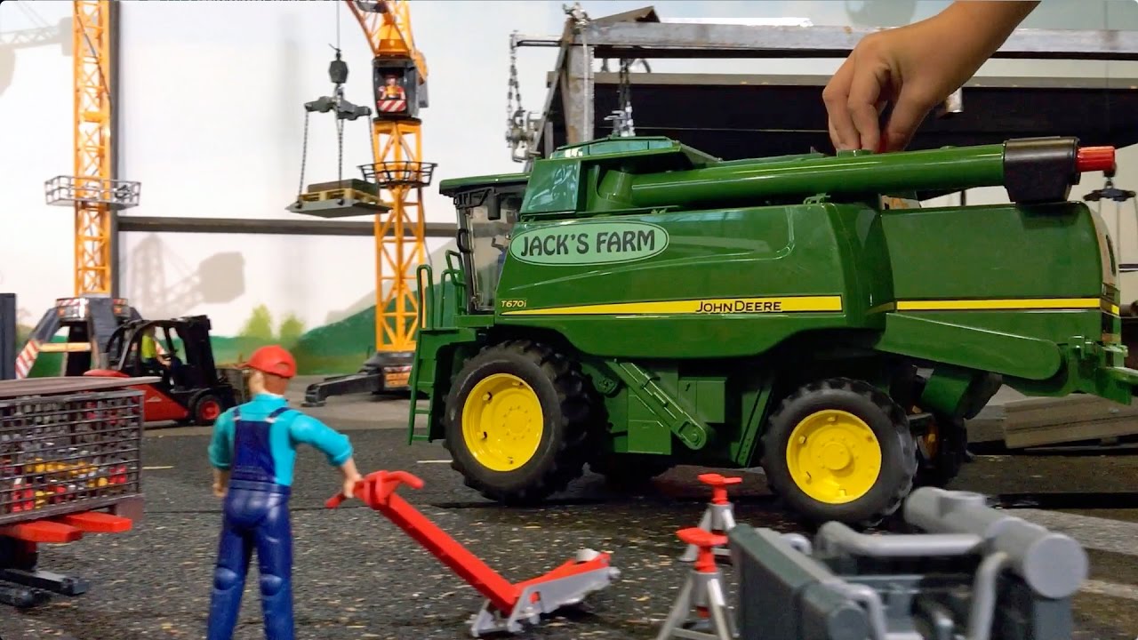 BRUDER TRACTORS for Children FARM WORLD all machines in ♦ Bruder John Deere Combine Harvester!