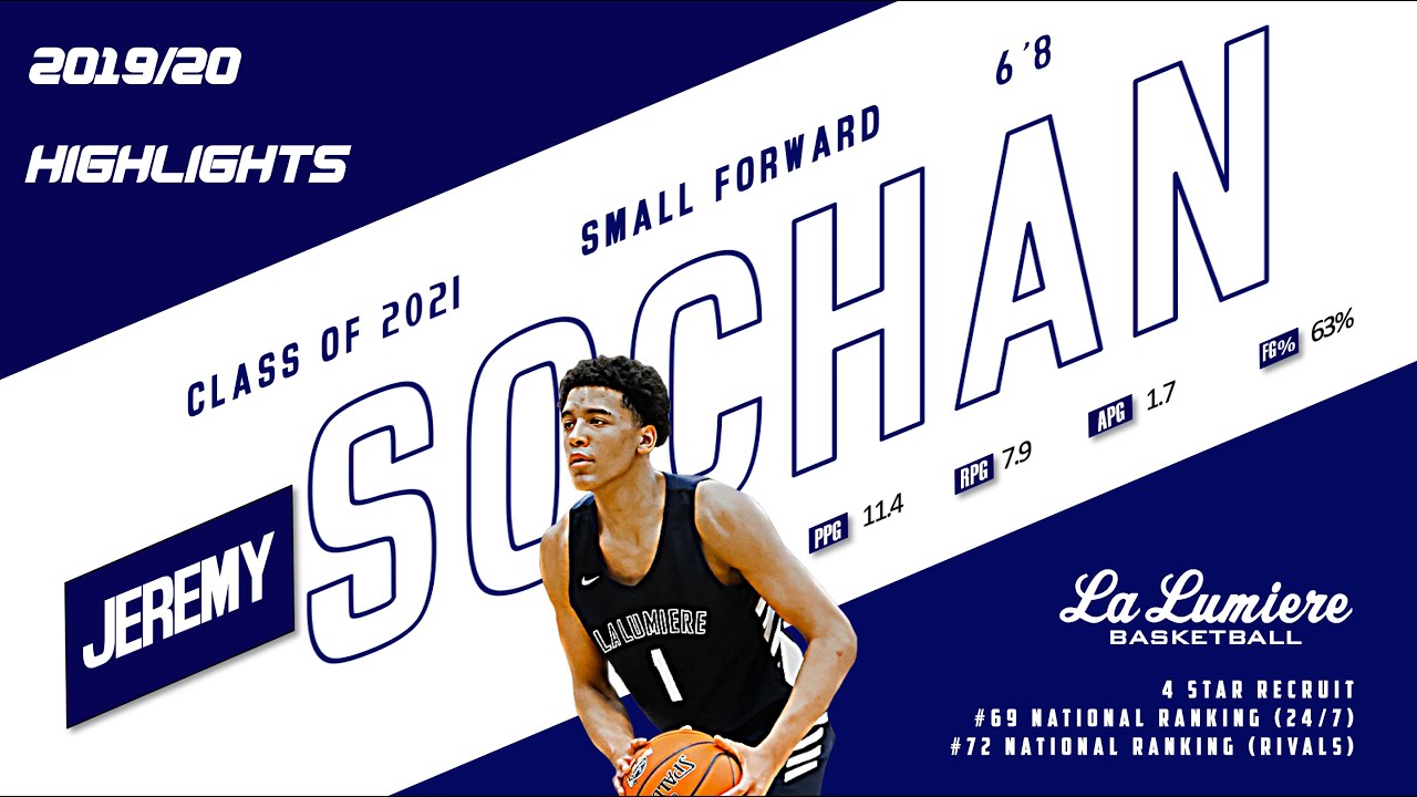Jeremy Sochan (Class of 2021) - 2019/20 Junior Season Highlights - La Lumiere School
