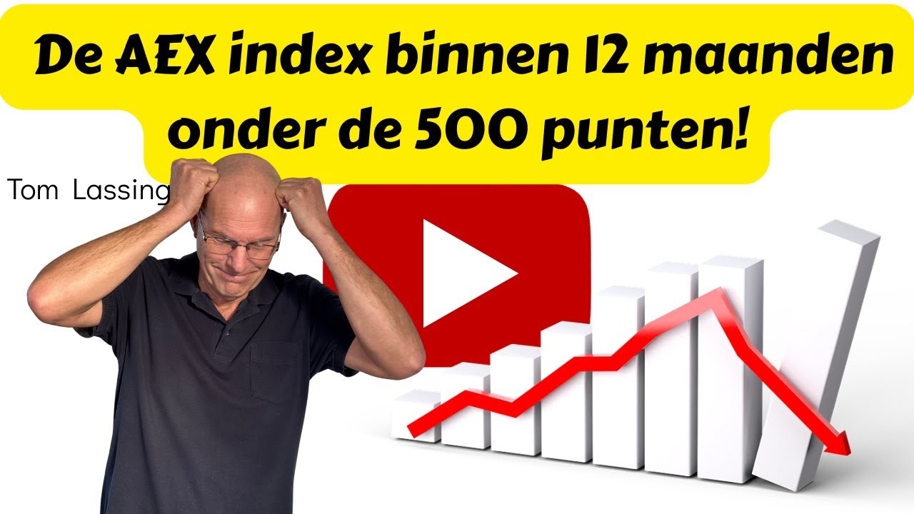 De AEX index staat binnen 12 maanden onder de 500 punten