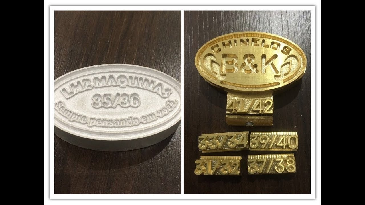 carimbo para carimbar chinelo. Diferenças  entre carimbo de aluminio e bronze