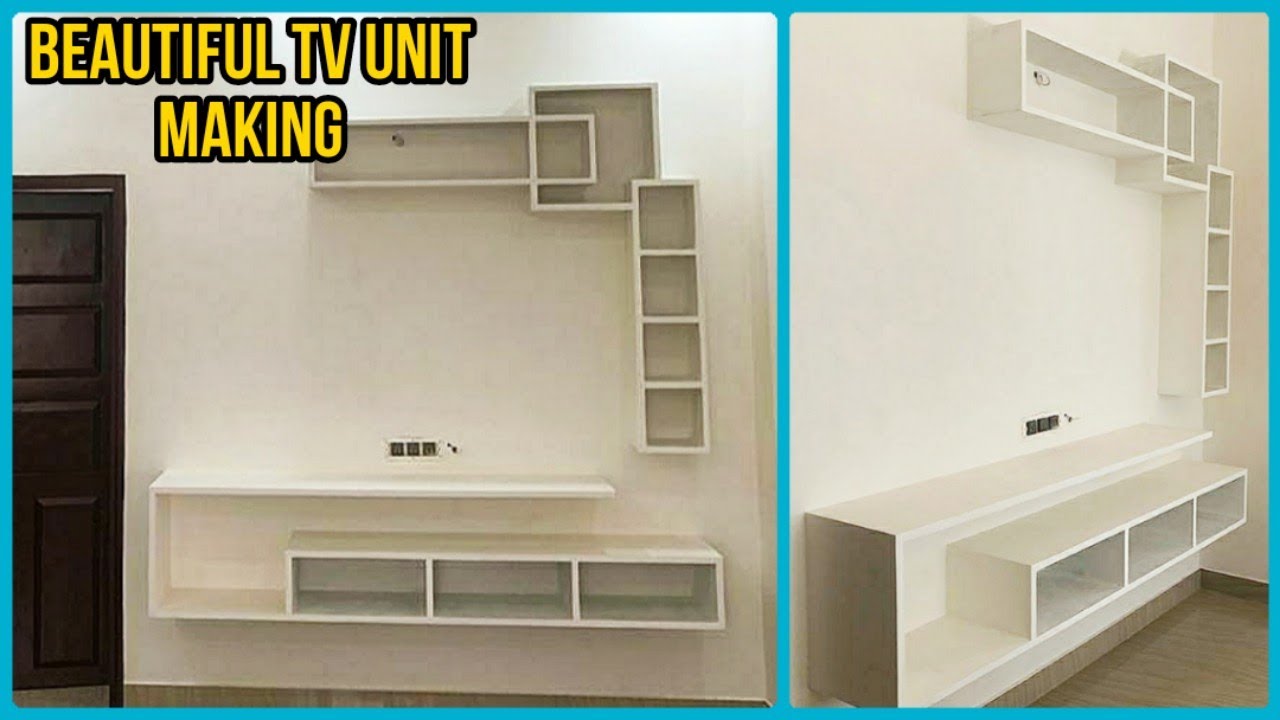 TV Unit with Top Shelfs in Ferro Slab 😲👍 || Designer TV Unit Making Process Using Ferro Slabs