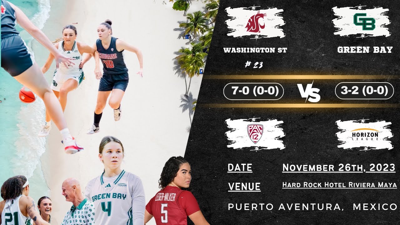 № 23 Вашингтон Стэйт против Грин Бэй | Cancun Challenge 2023: Игра 3 | 25.11.23
