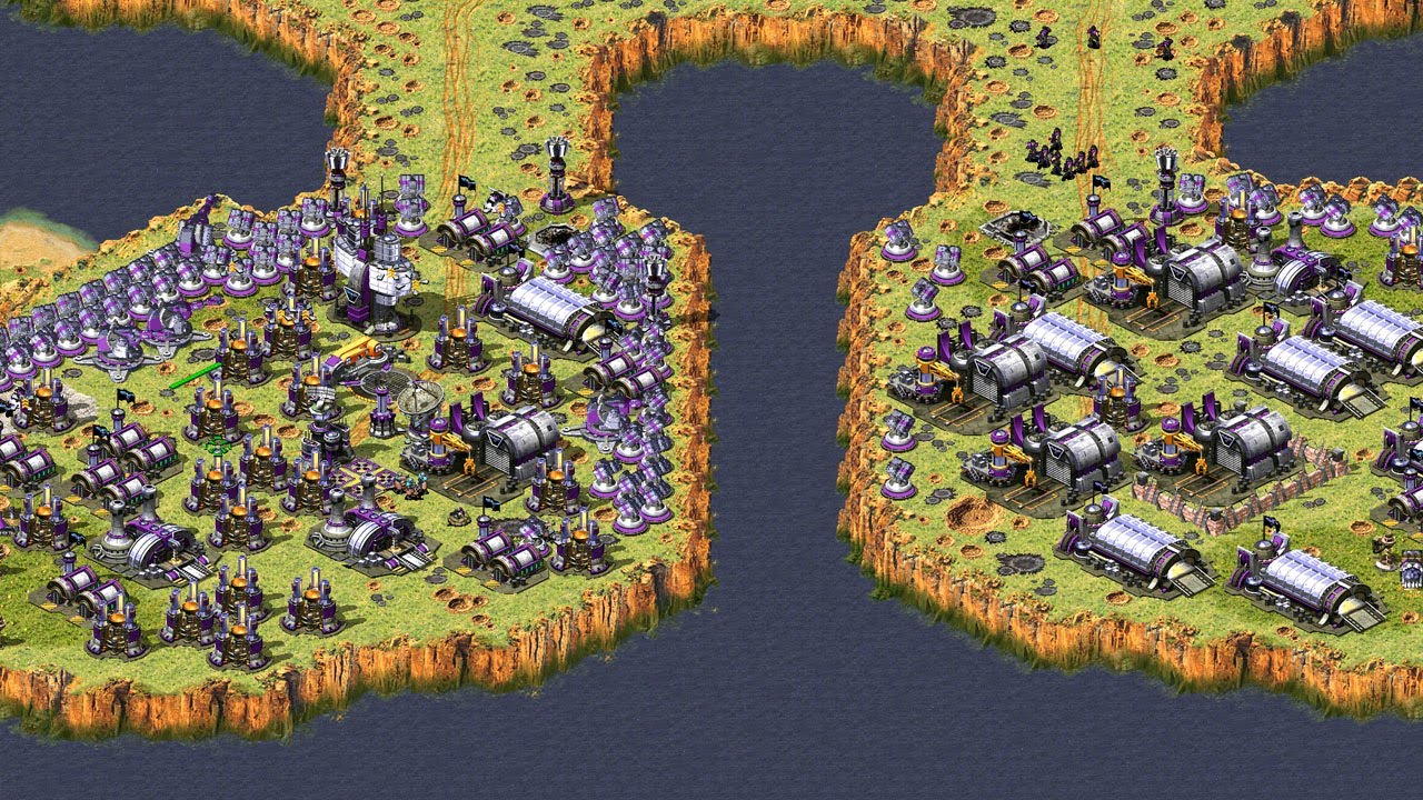 Red Alert 2 | Yuri's Revenge | 7 vs 1 | Pattern of island map | Extra hard AI | Random