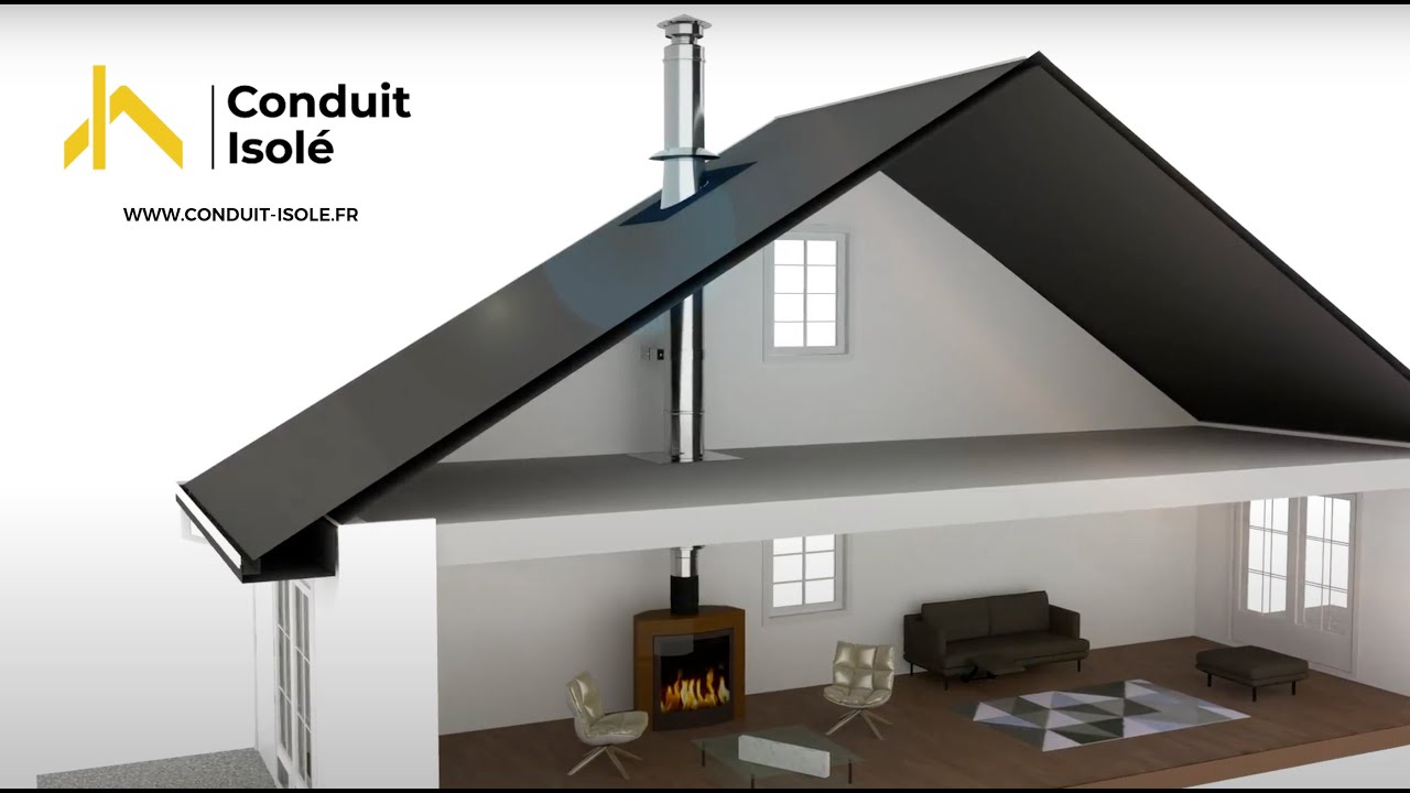 Montage conduit de cheminée intérieur. Conduit-isole.fr