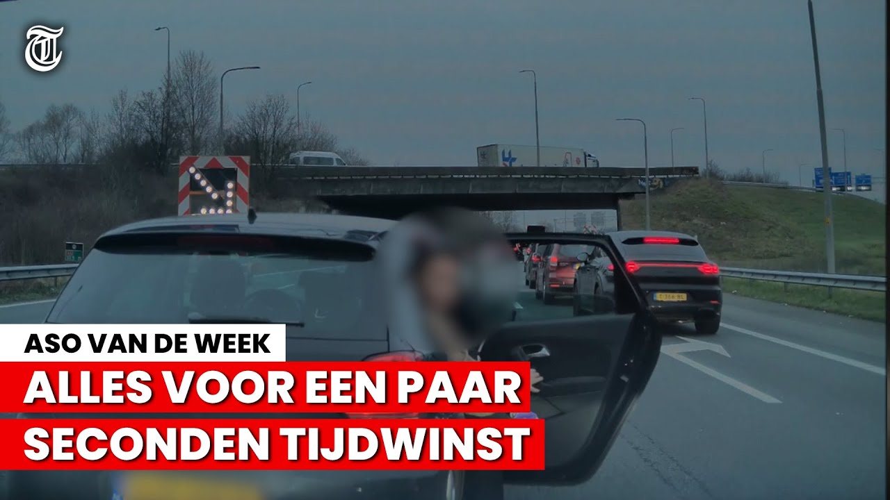 Sneu gedrag op snelweg gefilmd: aso-bestuurder stapt uit en gaat confrontatie aan