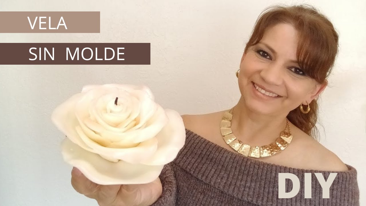 🌹Cómo hacer una VELA SIN MOLDE en forma de rosa