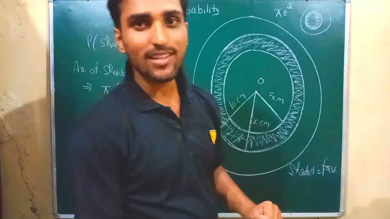 A target consist of three concentric circles of radii 5 cm, x cm and 10 cm respectively.