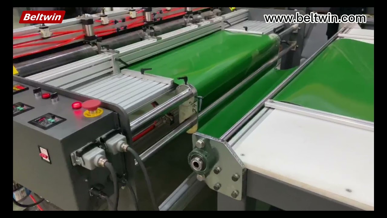 Beltwin European type conveyor belt PVC/PU Rubber belt slitter cutting machine with winder