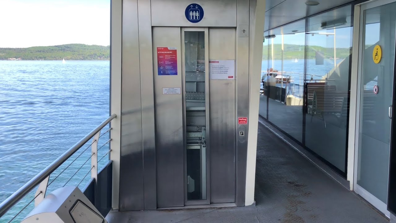Inclined elevator on the ferry! 2009 Brobeil Aufzüge Elevator from Meersburg to Konstanz