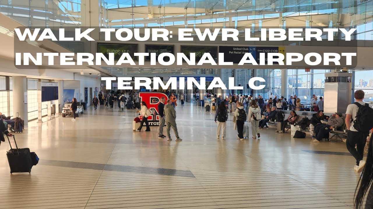 Walk Tour: EWR Newark Liberty  Airport Concourse Terminal C All Gates #walk #travel #airport
