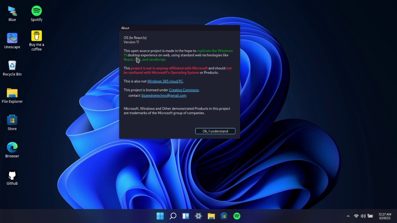 Try Windows 11 on your browser | Win11 in React !