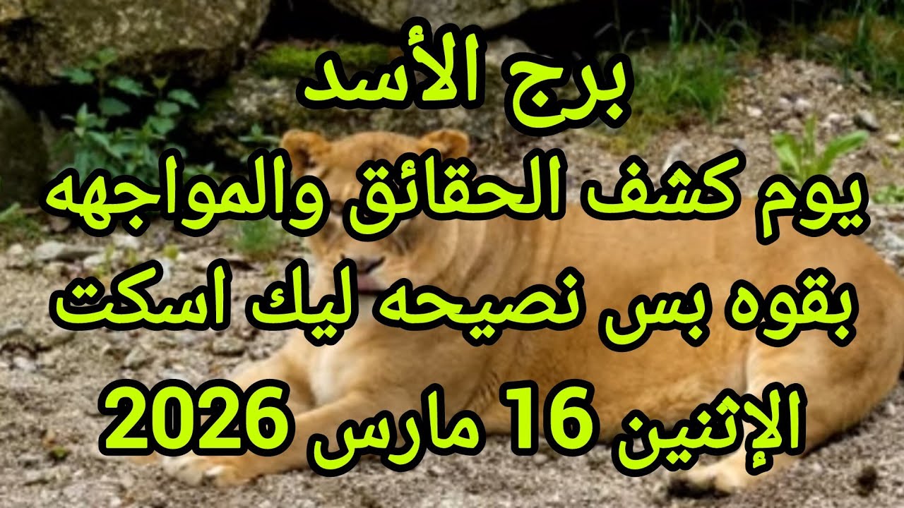 برج الأسد يوم مواجهه الحقايق وبقوه توقعات يوم الإثنين 16 مارس 2026