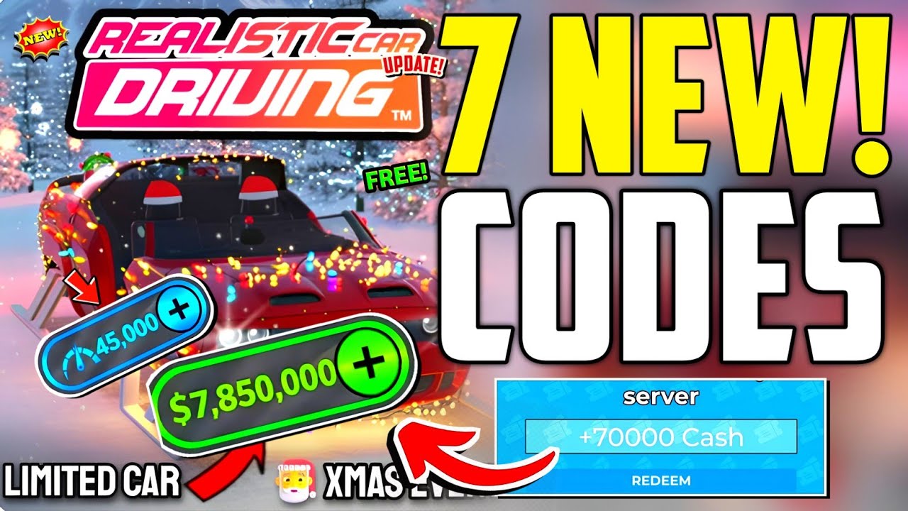 ⚠️XMAS!💥CODES⚠️ REALISTIC CAR DRIVING CODES DECEMBER 2025 - REALISTIC CAR DRIVING CODES