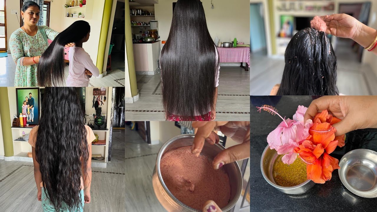 పట్టుకుంటే జారిపోయే సిల్కీ Hair🤷‍♂️దీవెన కి నేను ఇంట్లో ఉన్న మందార పూలతో అప్పుడప్పుడు ఇలా పెడతాను👍