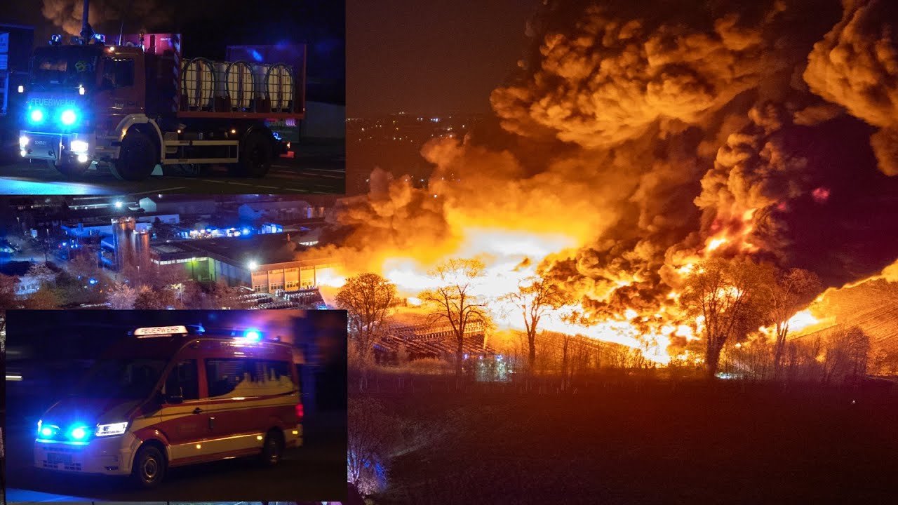 [WLF WERKFEUERWEHR BASF / GROẞBRAND IN AHLEN] - Einsatzfahrten Feuerwehr Polizei und Rettungsdienst