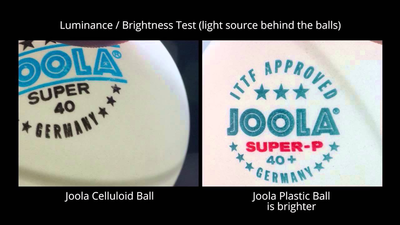 Plastic & Celluloid Table Tennis Balls Compared: Luminance and Colour
