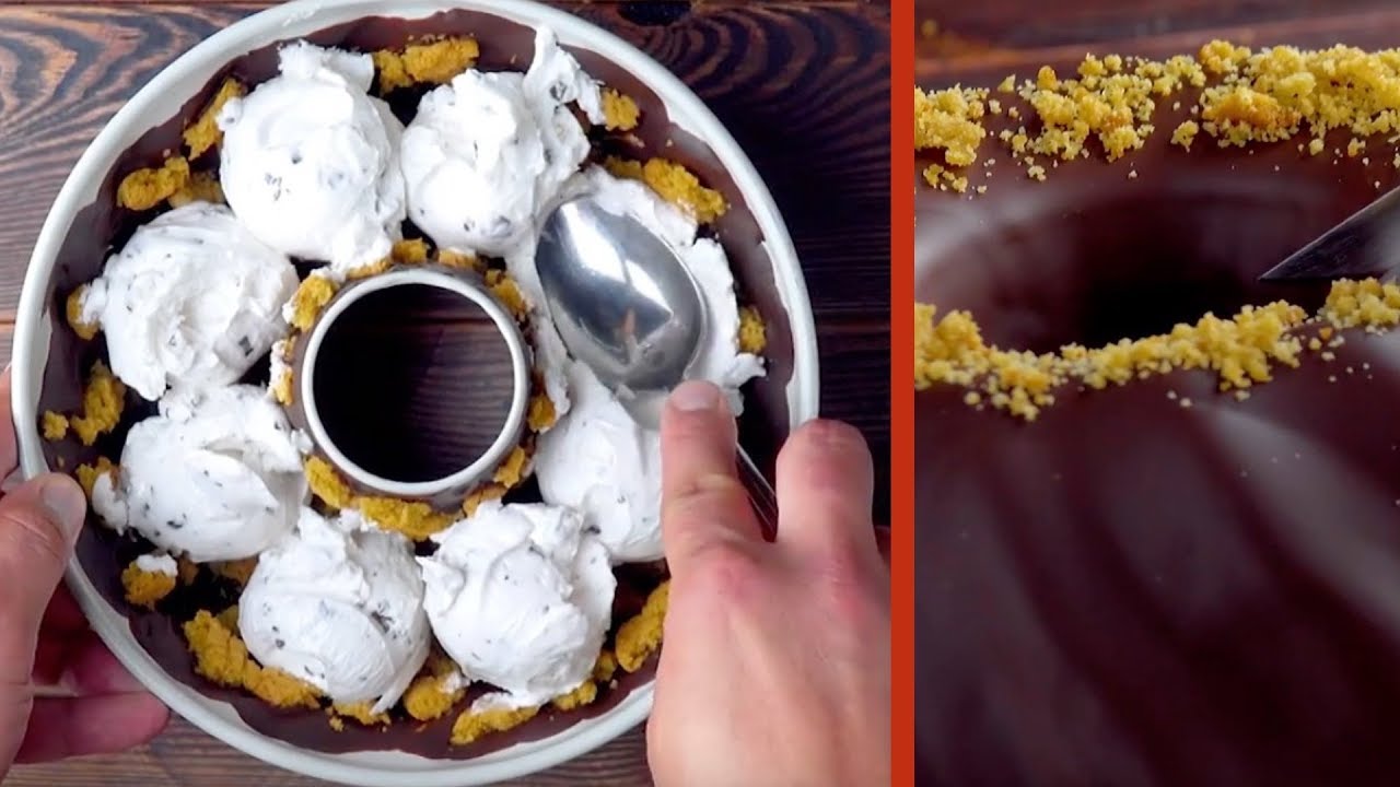 Packe 8 Kugeln Eis in den Kuchen | Beim Aufschneiden wirst du staunen