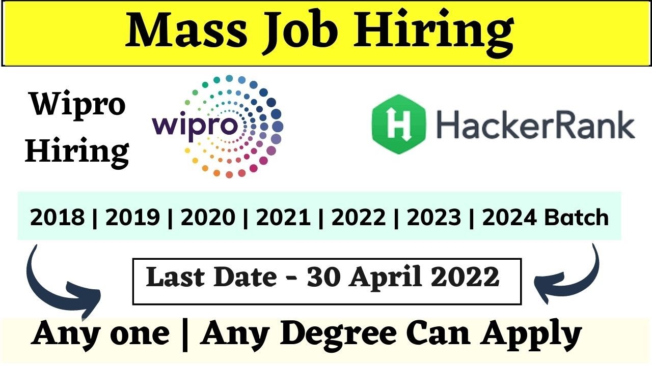 Wipro | Hackerrank Off Campus Drive 2023 | 2022 | 2021 | 2020 | 2019 Batch | Any Degree Apply
