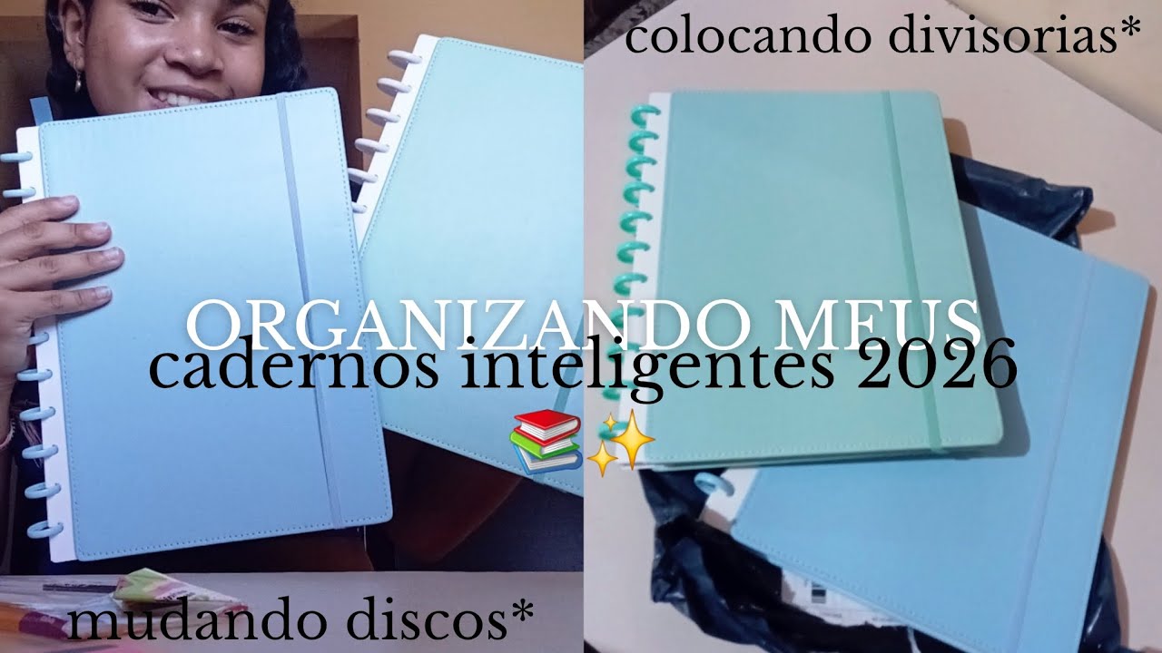 ORGANIZANDO MEUS CADERNOS INTELIGENTES! 📚✨️ (troquei discos, coloquei divisórias,  folhas novas...)