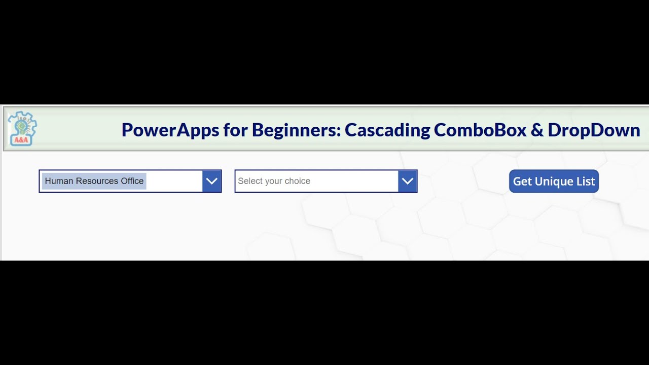 PowerApps for Beginners - Combo Box, DropDown, Distinc(), Cascading Selection