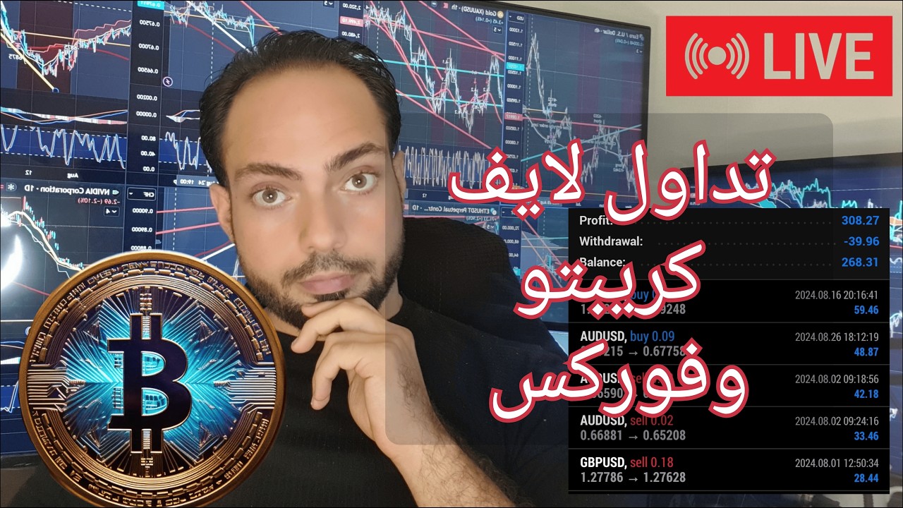جلسة تداول لايف - تحليل الذهب والكريبتو والتداول عليه مباشرة
