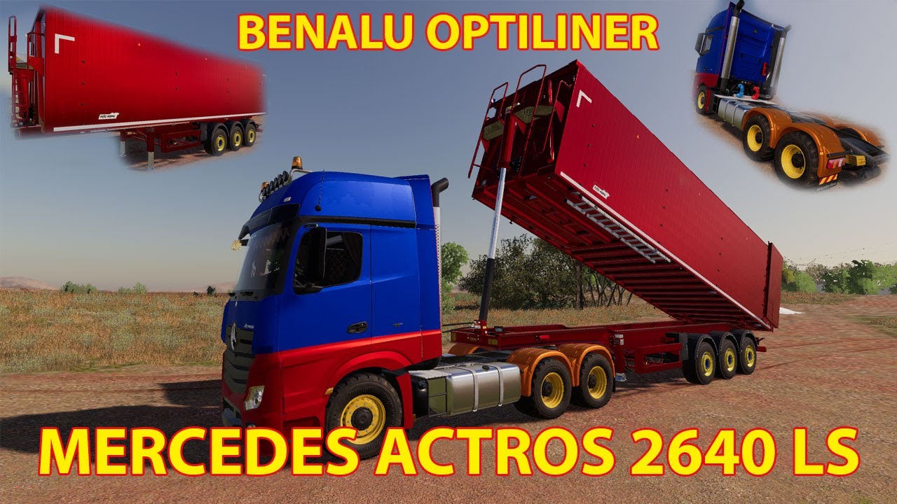 FS19 - Mercedes Actros 2640 LS & Benalu Optiliner