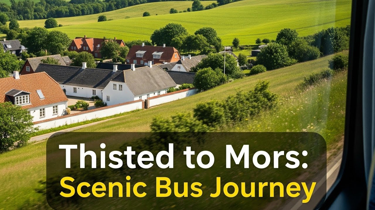 Scenic Bus Ride from Thisted to Mors 🇩🇰 | Relaxing Drive Through Danish Countryside & Coastal Views