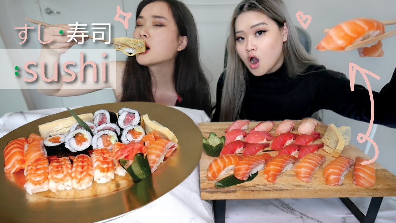GIANT SUSHI PLATTER X 2 MUKBANG | Giveaway Japanese Eating Show