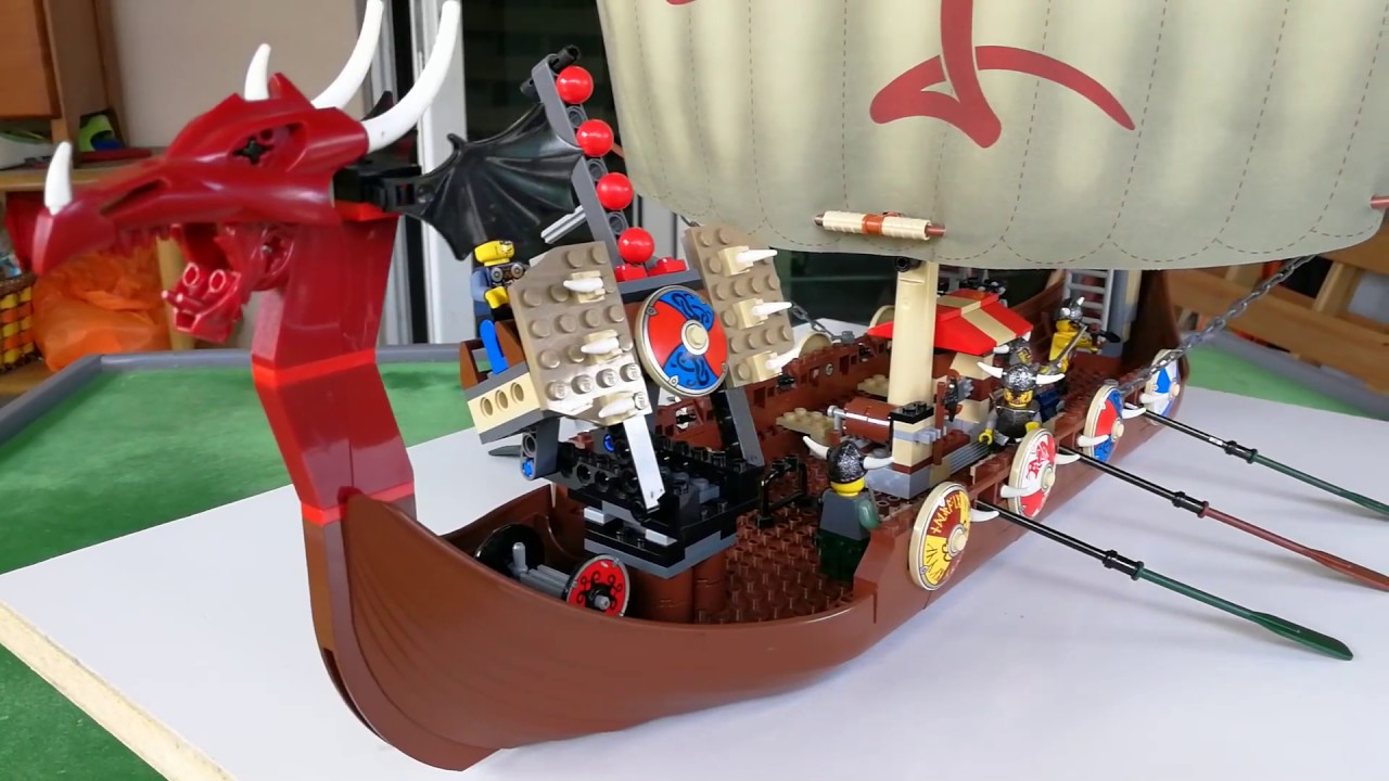 360&deg; view Lego Viking Ship challenges the Midgard Serpent 7018