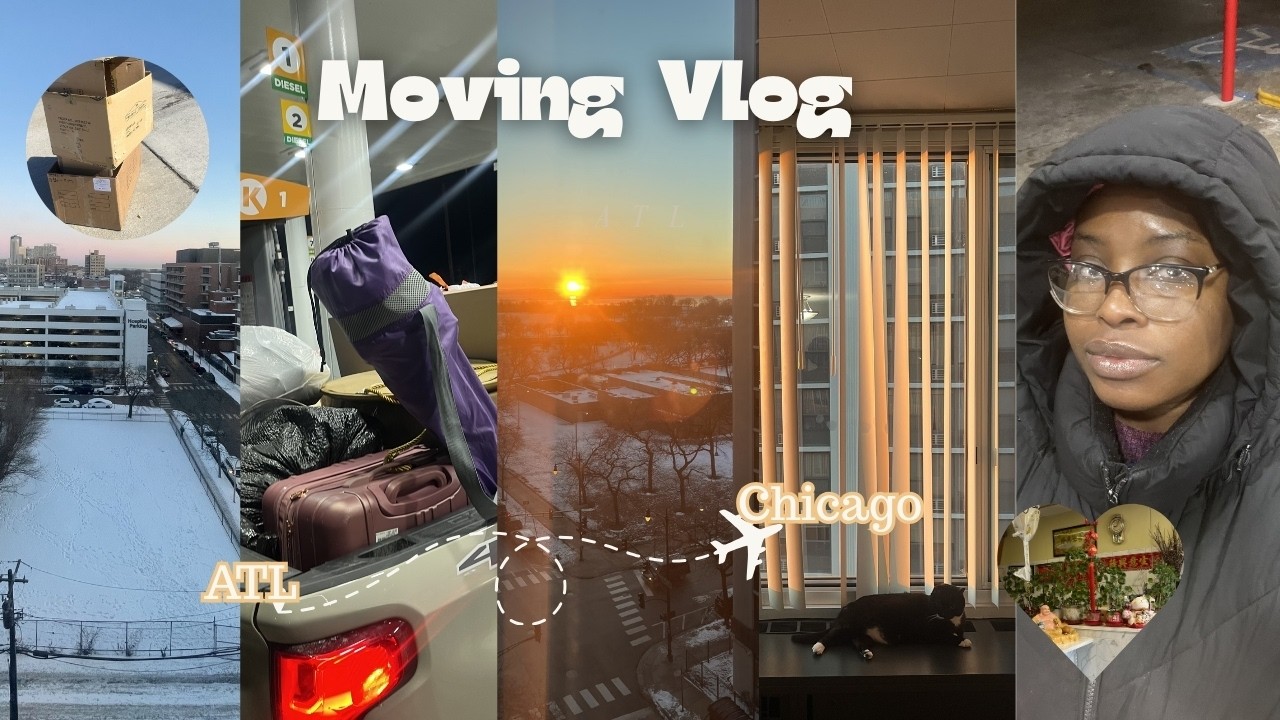 VLOG| Driving 12 Hours to Move to Chicago + New City + Hectic Packing