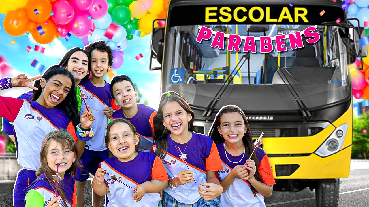 🥳 Fizemos uma festa Surpresa no ônibus escolar para MC divertida 🥳