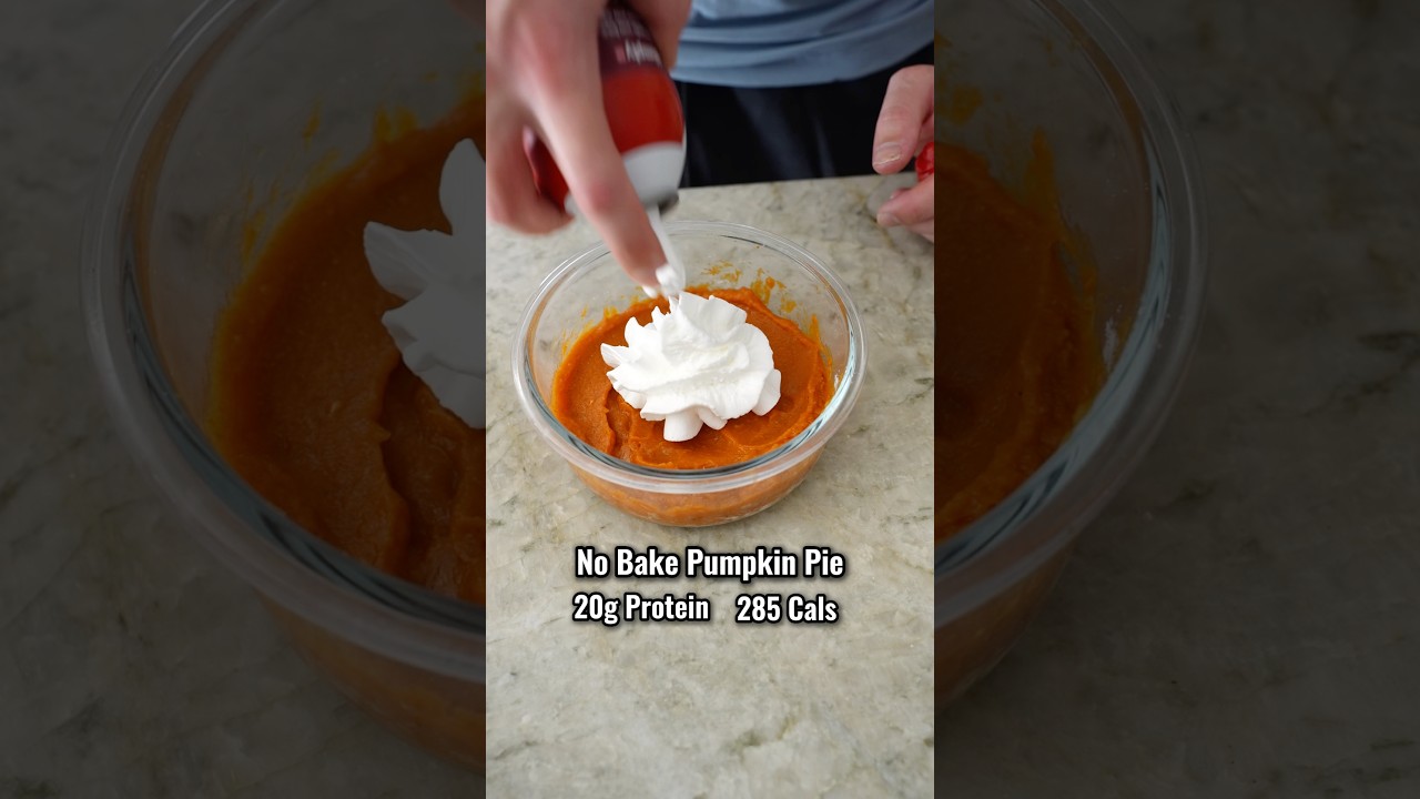 No Bake Pumpkin Pie: 20g Protein / 285 Cals #highprotein #dessert #fitness #gym