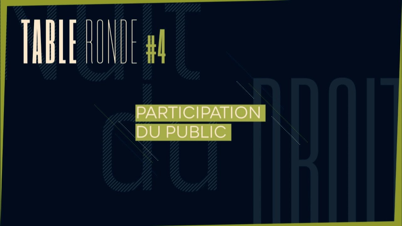 Participation du public - Table ronde 4 (Nuit du droit 2021)