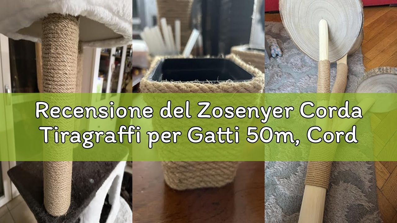 Recensione del Zosenyer Corda Tiragraffi per Gatti 50m, Corda Naturale della Canapa Spago Grossa 6mm