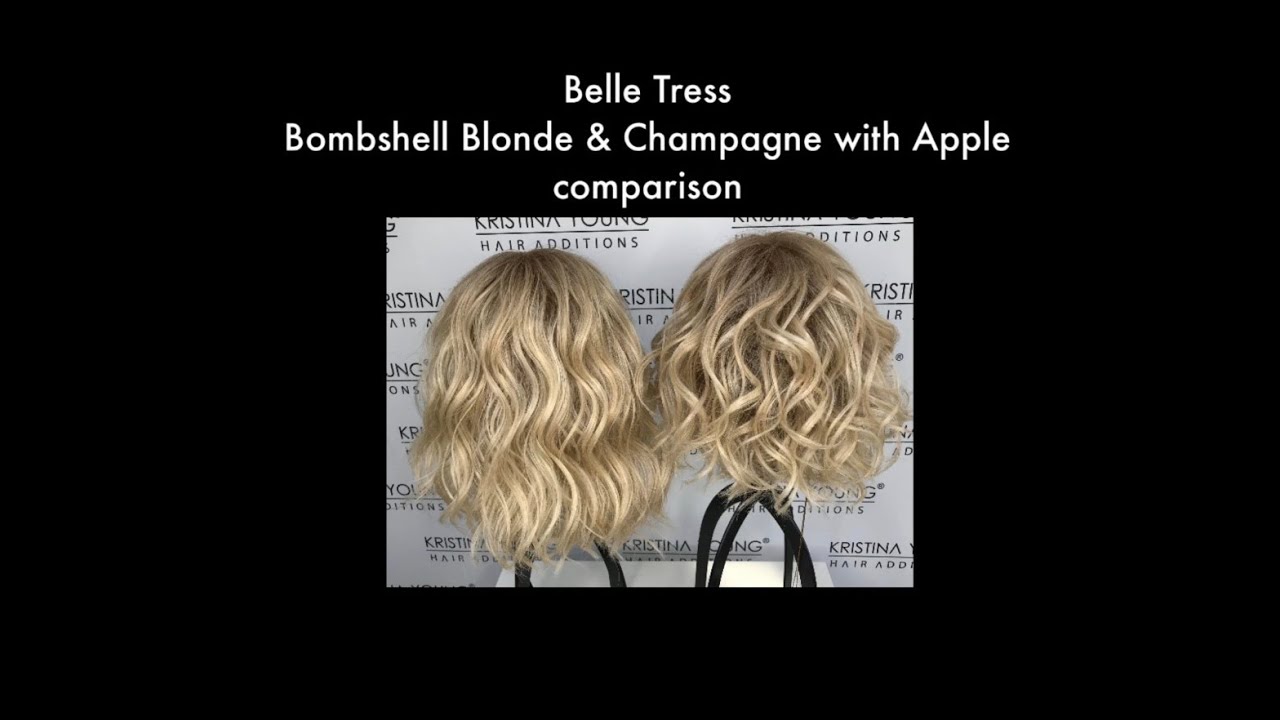 Belle Tress - Bombshell Blonde & Champagne with Apple Pie comparison (Caliente & Cascara)