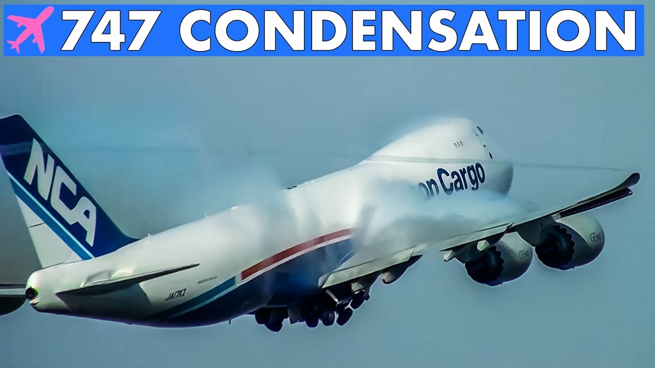 Fantastic BOEING 747 Takeoffs with Condensation | Anchorage Airport