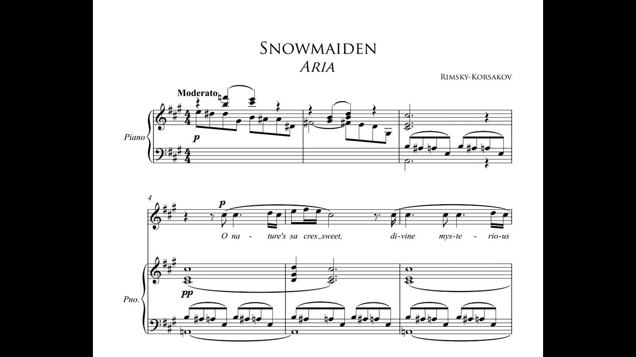 Snow maiden - N.R-KORSAKOV (A major-High Voice) Piano accompaniment
