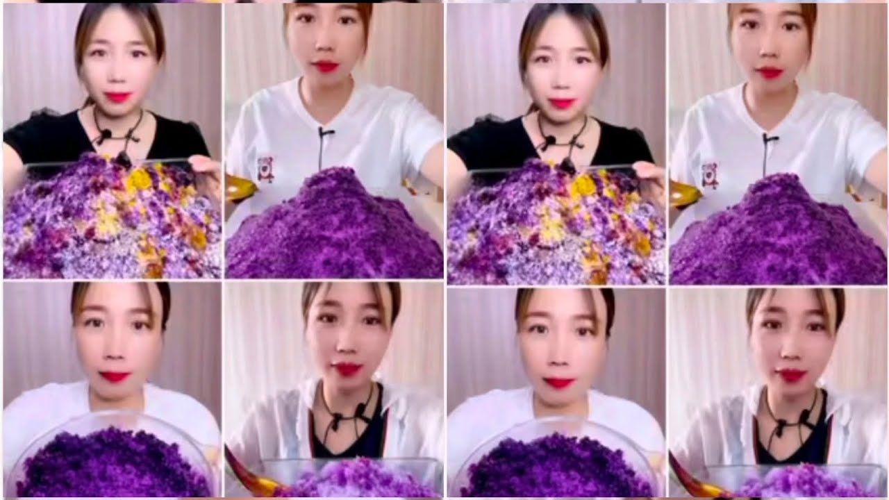 ||ONLY BITES|QIAN'S PURPLE ICE EATING||
