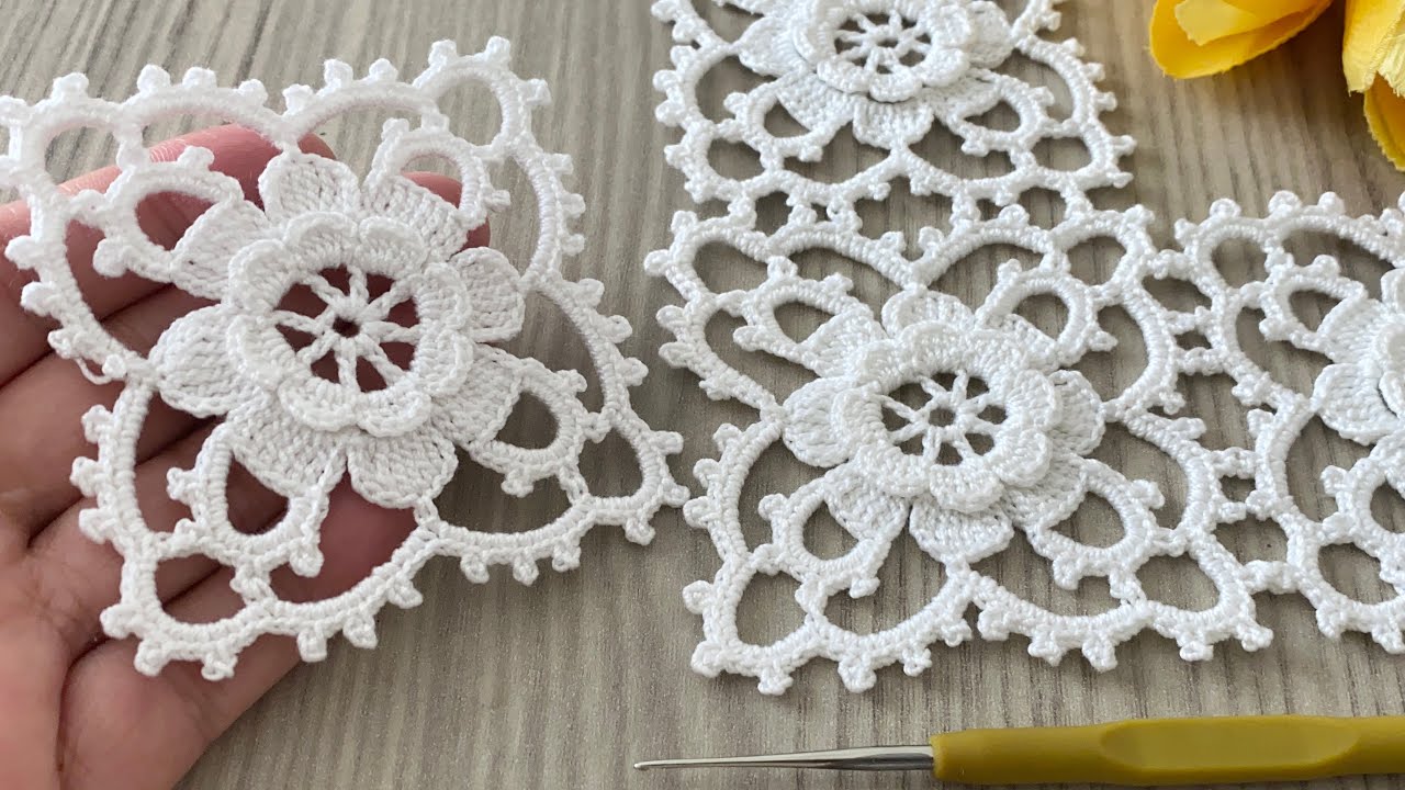 Great Crochet Layered Flower Motif Pattern Tutorial( For Beginners )