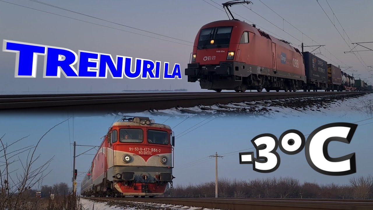 Curtici-Arad | Trenuri de calatori si de marfa intr-o zi frumoasa de iarna pe M200