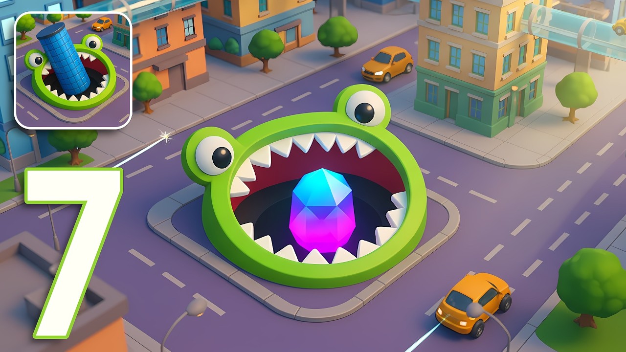 Hole.io -Gameplay Walkthrough Part 7 : Swallow the City and Become the Biggest Hole! (Android, iOS)