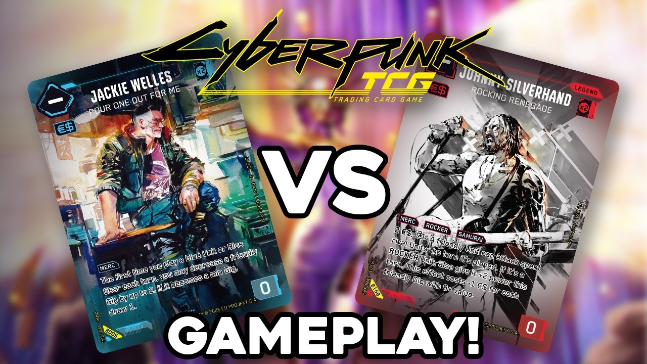 Наконец-то играем НАСТОЯЩИМИ КАРТАМИ! | Геймплей Cyberpunk TCG | 🟡🟡🔵Рамп против 🔴🔴🟡Гира