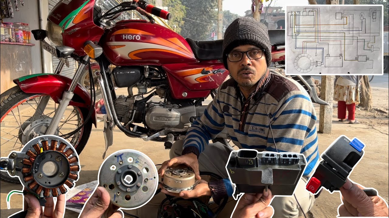 Splendor old bike per acg self start kase fitting kare Dekhiye