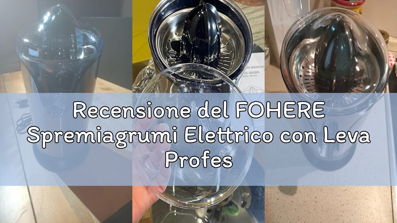 Recensione del FOHERE Spremiagrumi Elettrico con Leva Professionale, 2 Coni per Frutti Grandi e Picc
