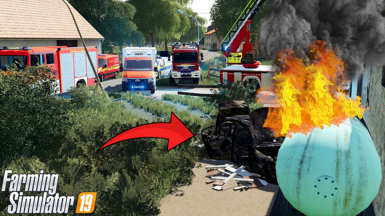 LS19 - Auto rast in GASTANK und explodiert! - Feuerwehr Einsatz