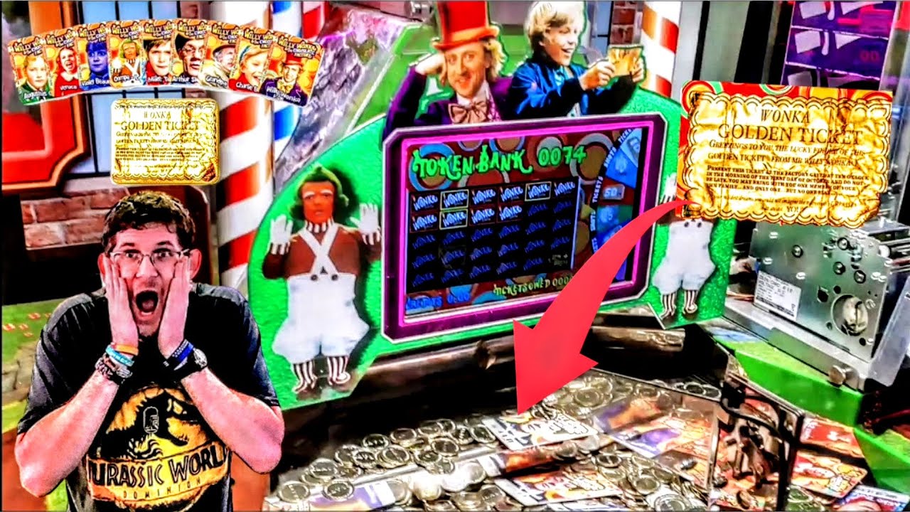 Hunt for The Golden Ticket on Willy Wonka Coin Pusher!🎟